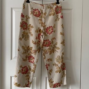 Jillian Jones Flowered Ankle Pants Size 10